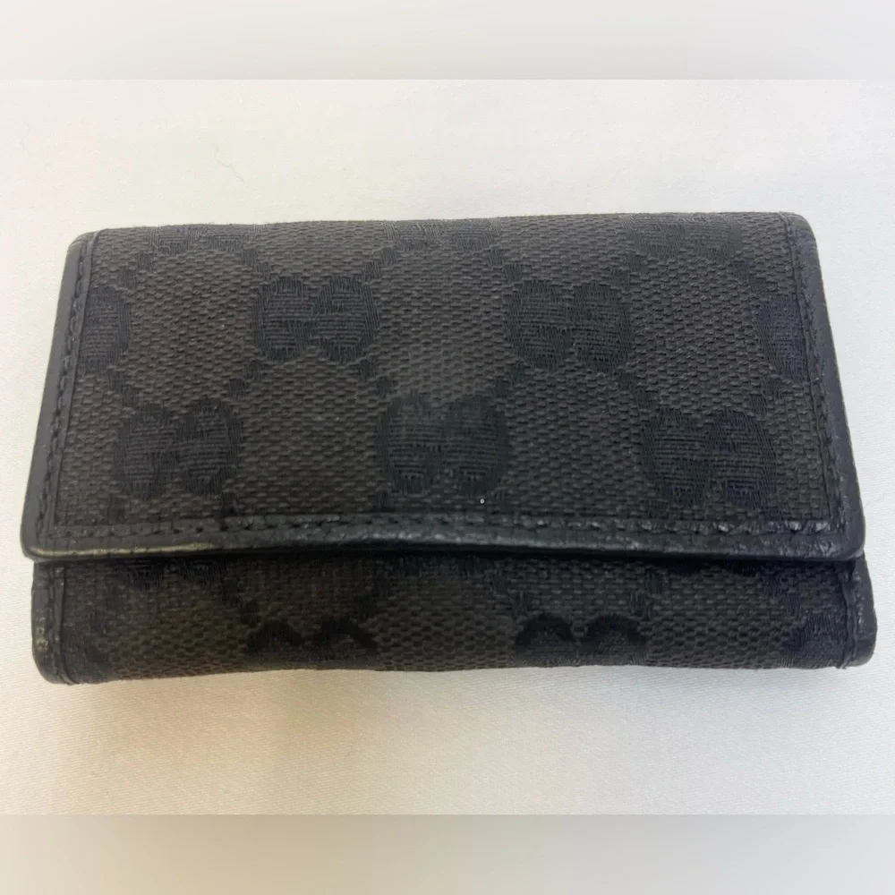 Gucci Black GG Canvas Card & Key Case with Original Box & Cards from Japan 2009 - Picture 3 of 16